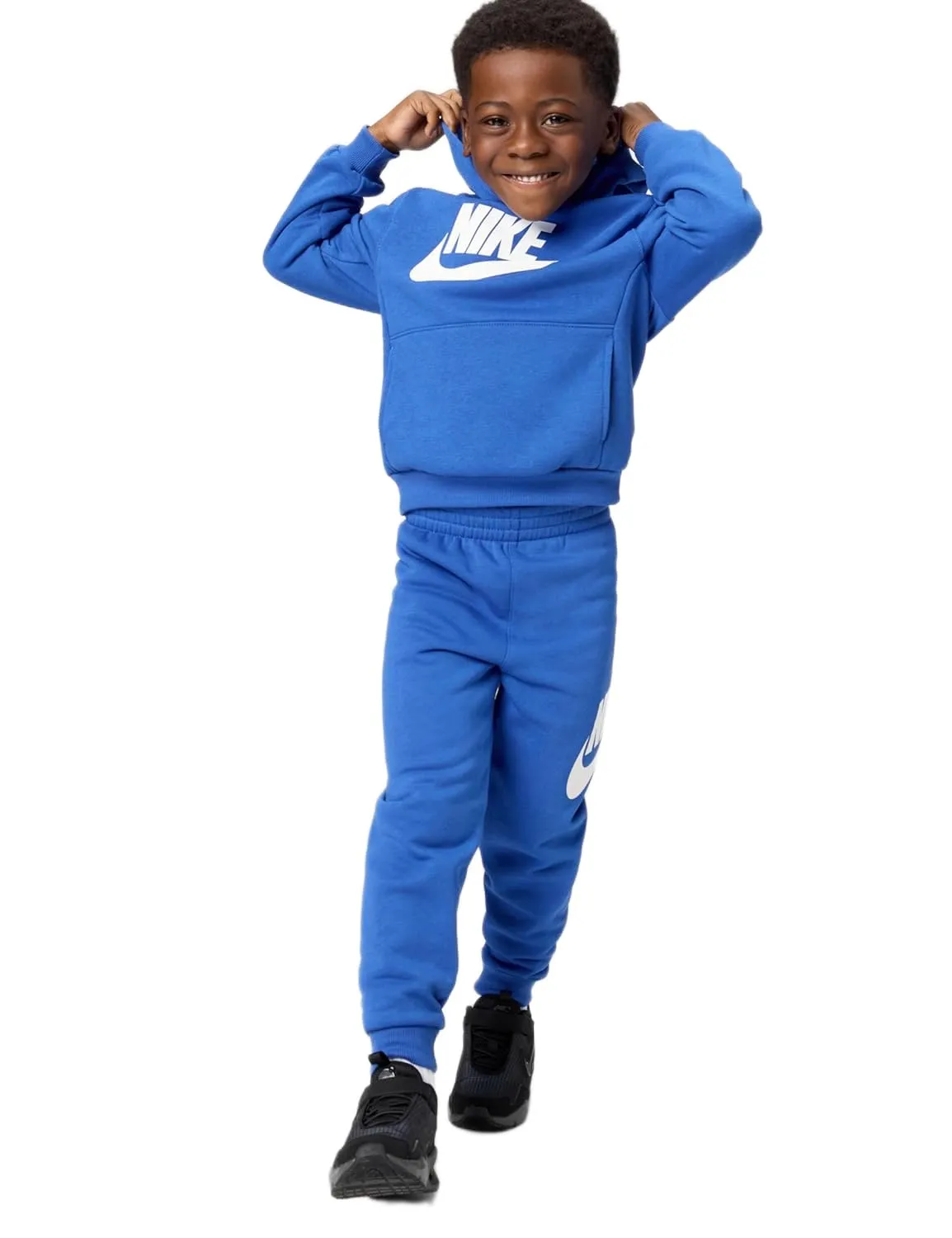 Nike Club Fleece tuta bimbi beige felpa cappuccio