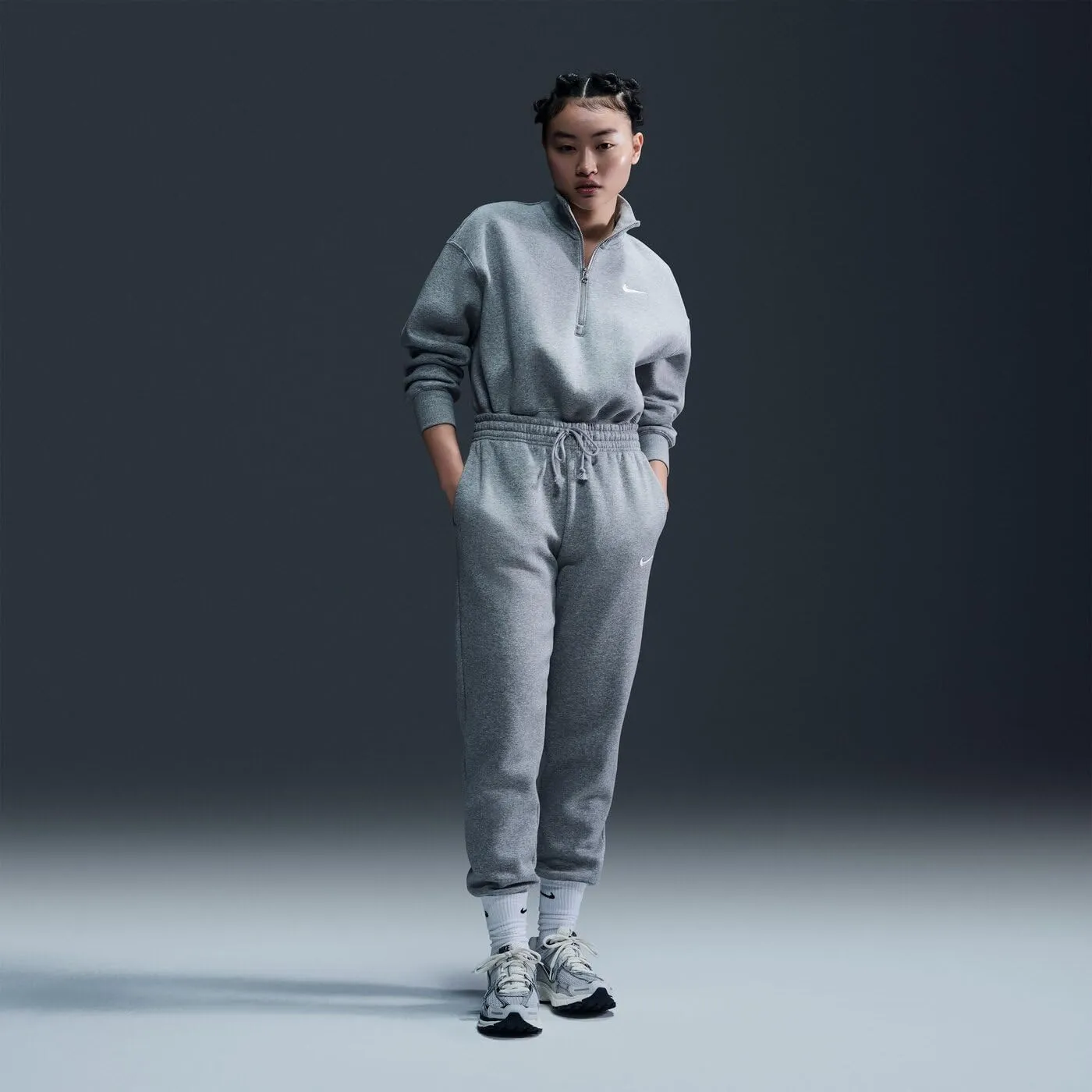 Nike Phoenix Fleece pantaloni tuta donna vita media pile