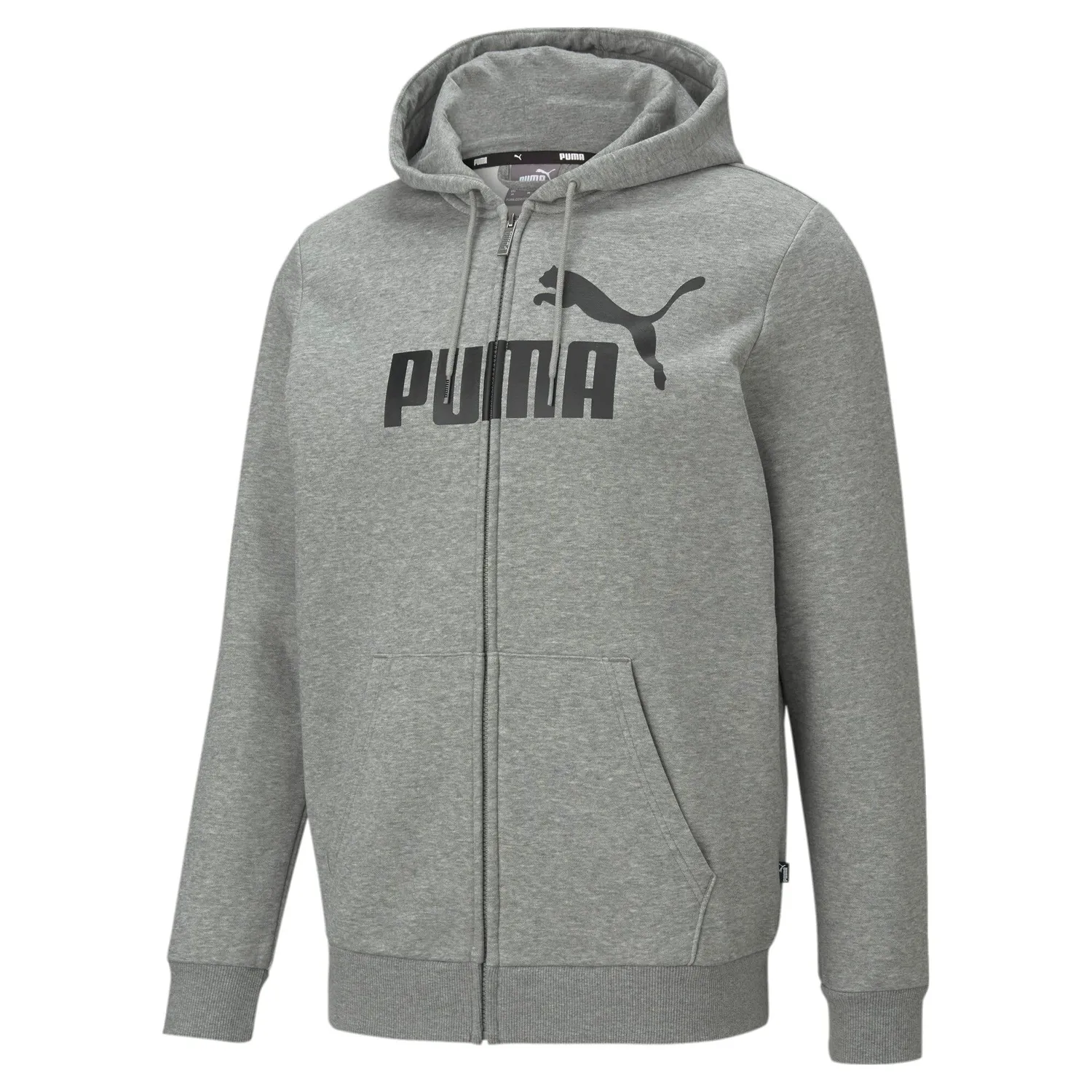 Puma Essentials Big Logo felpa uomo zip nera XL