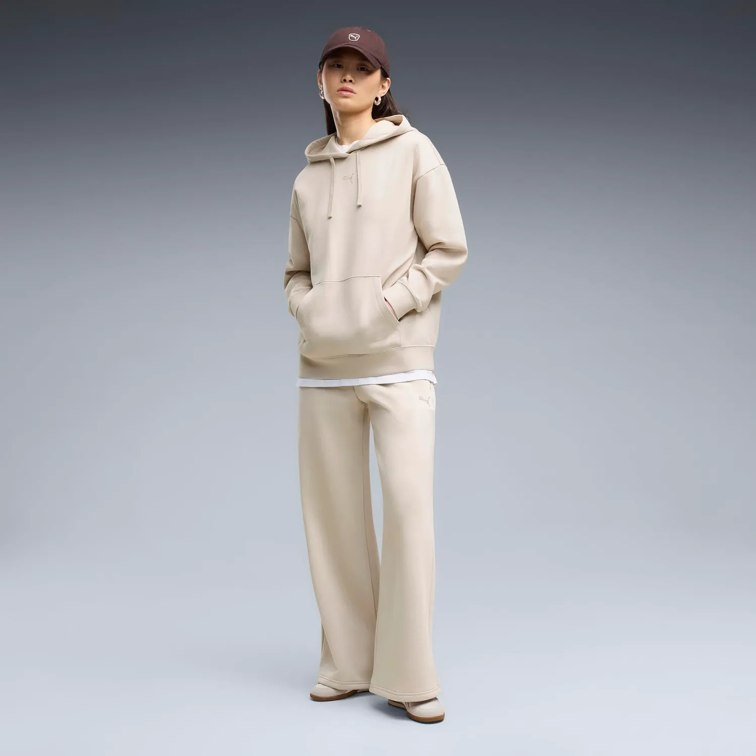 Puma Essentials felpa donna cappuccio pile morbido