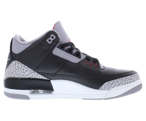 Nike Air Jordan 3 Retro scarpe basket nero 8 UK pelle