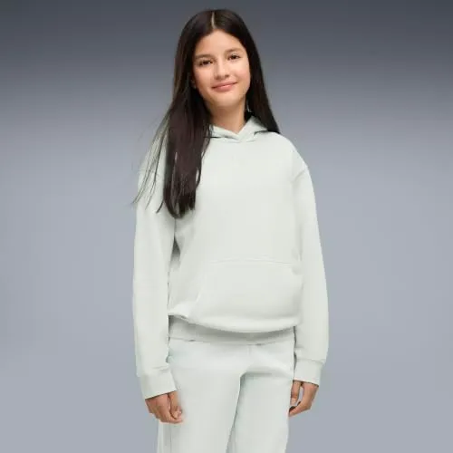 Puma Ess Centered Cat Logo felpa cappuccio ragazze 164 verde