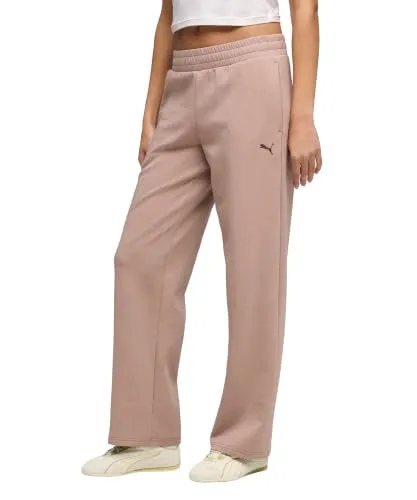 Puma Ess Elevated pantaloni donna Sandstone gamba dritta