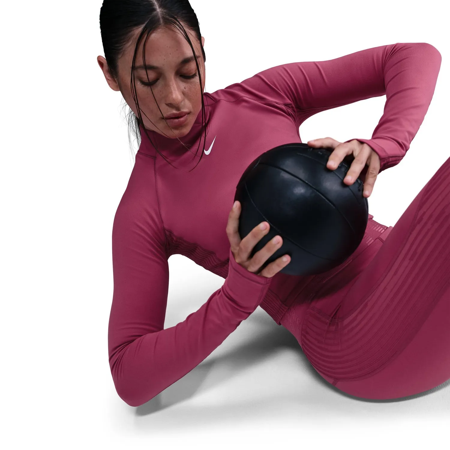 Nike Pro Dri-Fit maglia maniche lunghe donna S Sweet Beet traspirante