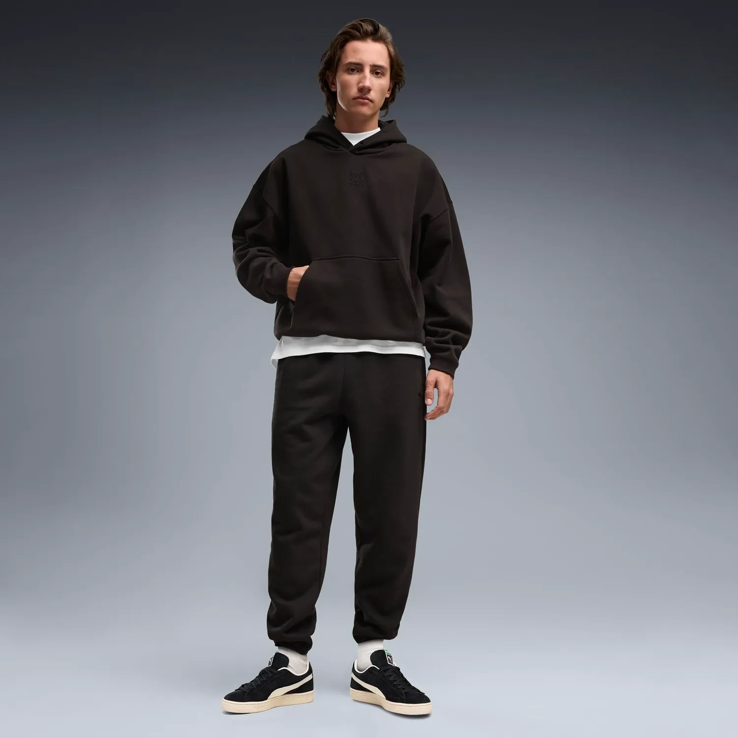 PUMA Fundamentals Felpa Cappuccio Uomo FL Grigia Calda