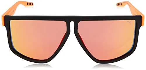 Puma PU 0286 S 004 occhiali da sole nero arancio sportivi