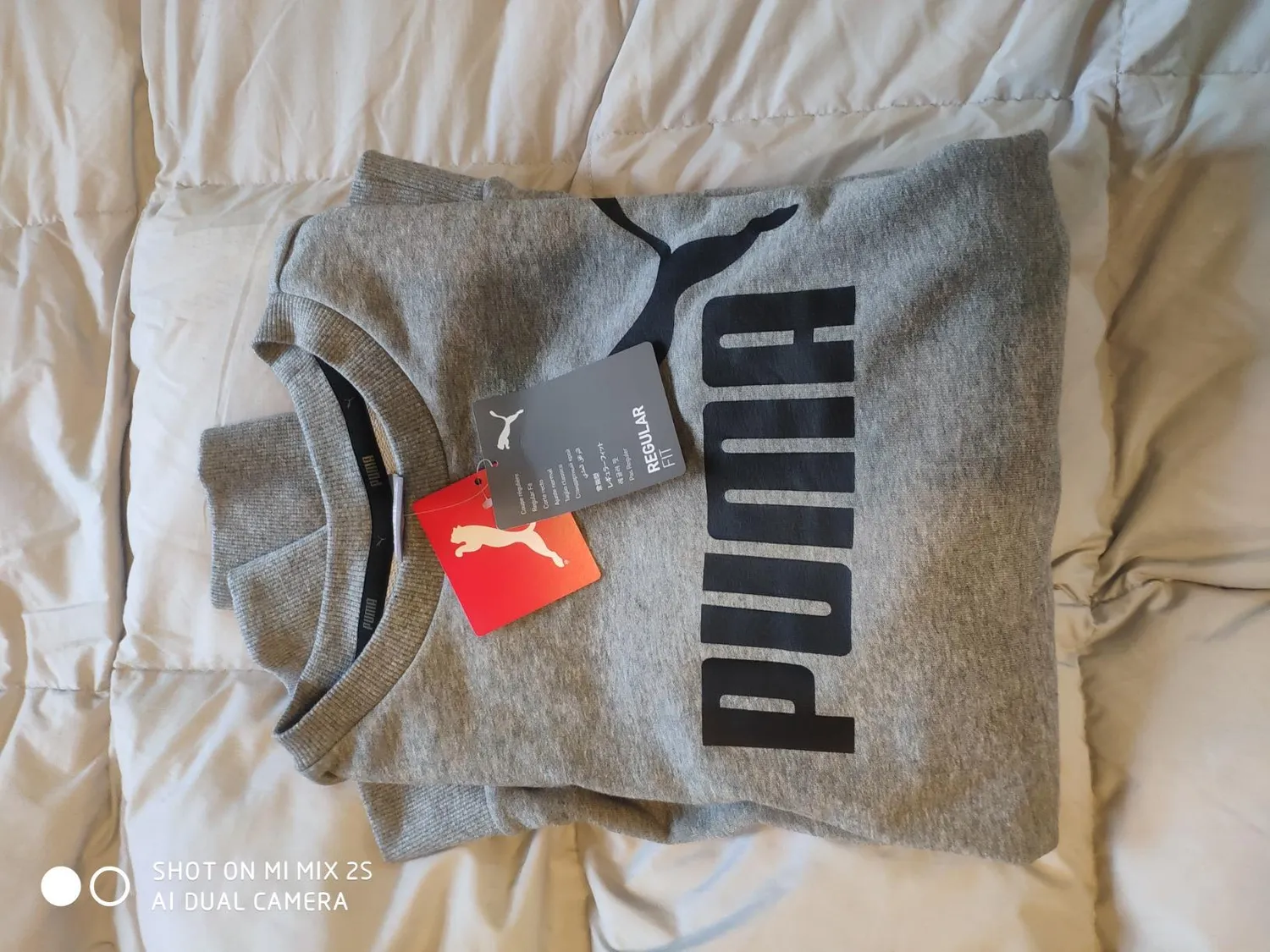 Puma Ess Big Logo Crew felpa uomo girocollo cotone