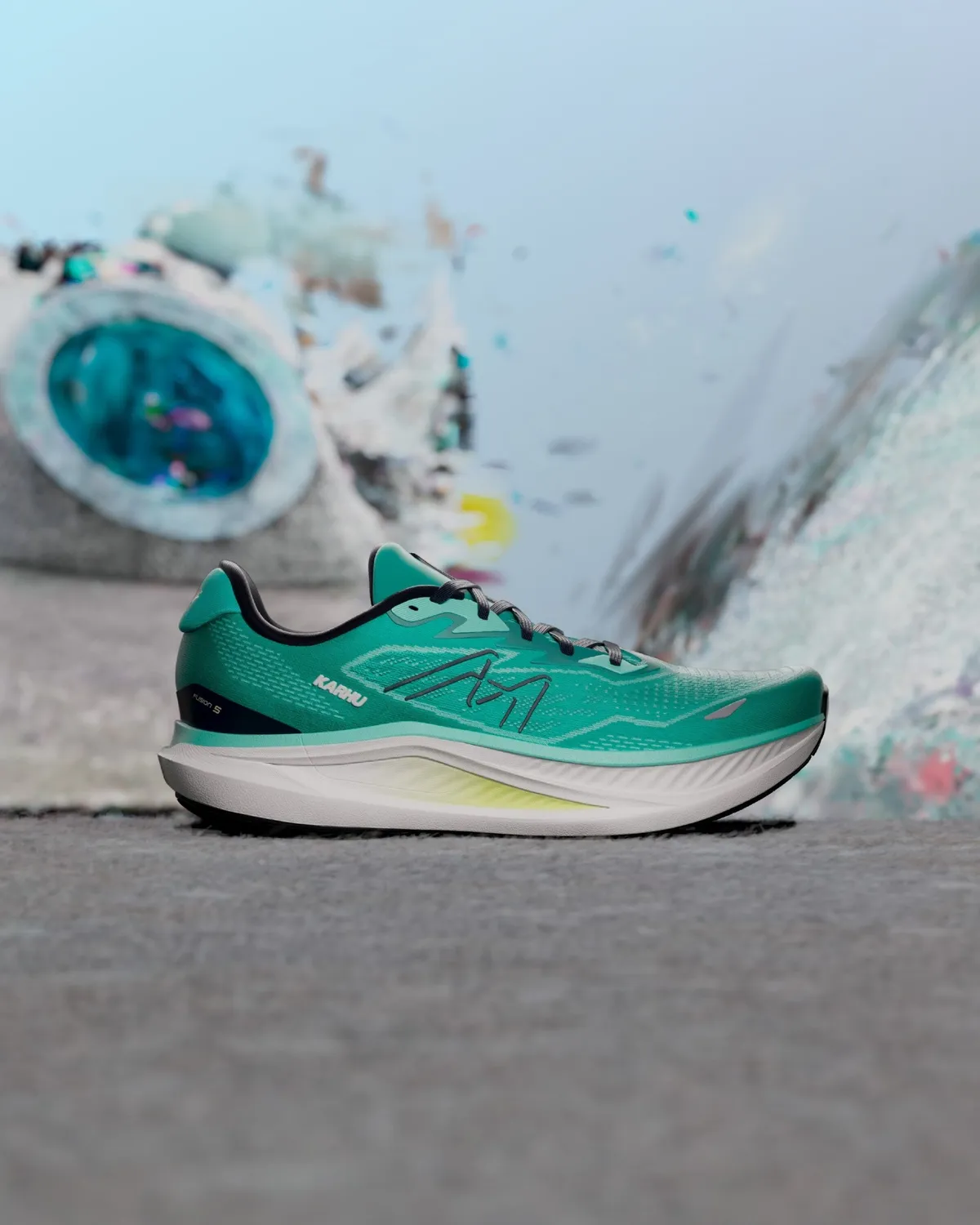 Karhu Fusion 5.0 scarpe corsa Baltic Wild Lime reattive