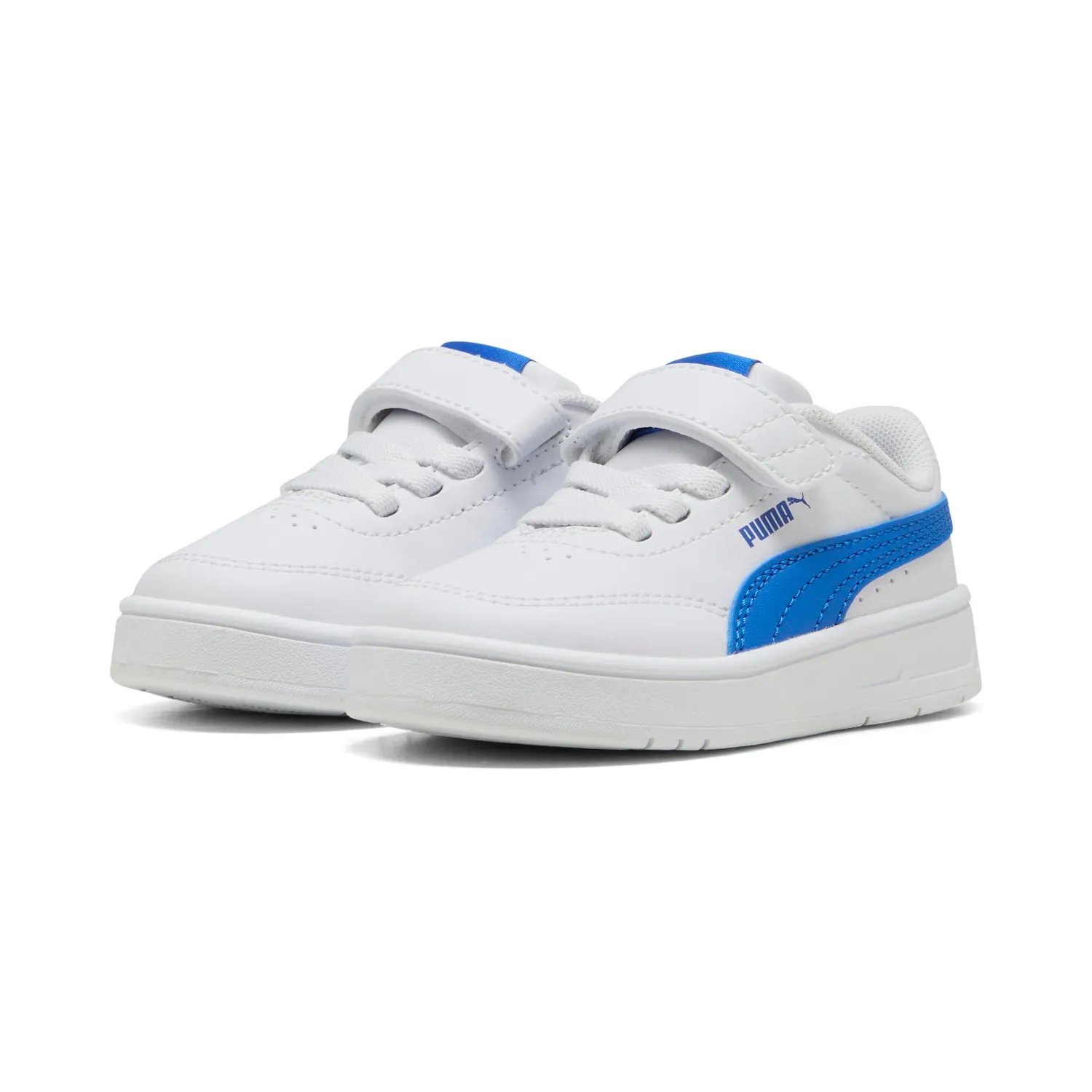 Puma Court Classic sneakers bimbi bianche velcro