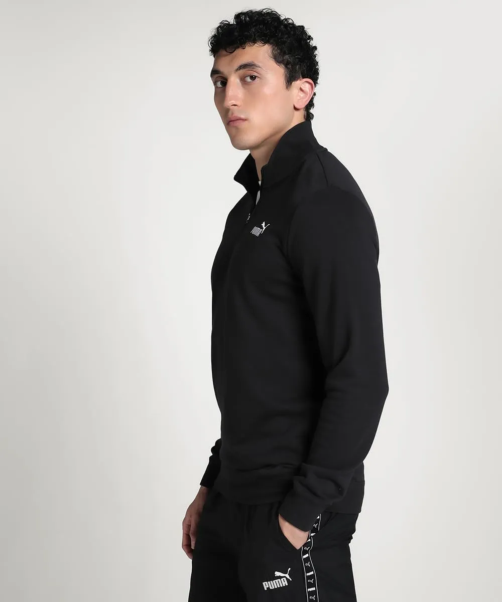 PUMA ESS No.1 Logo Half-Zip TR felpa uomo nera