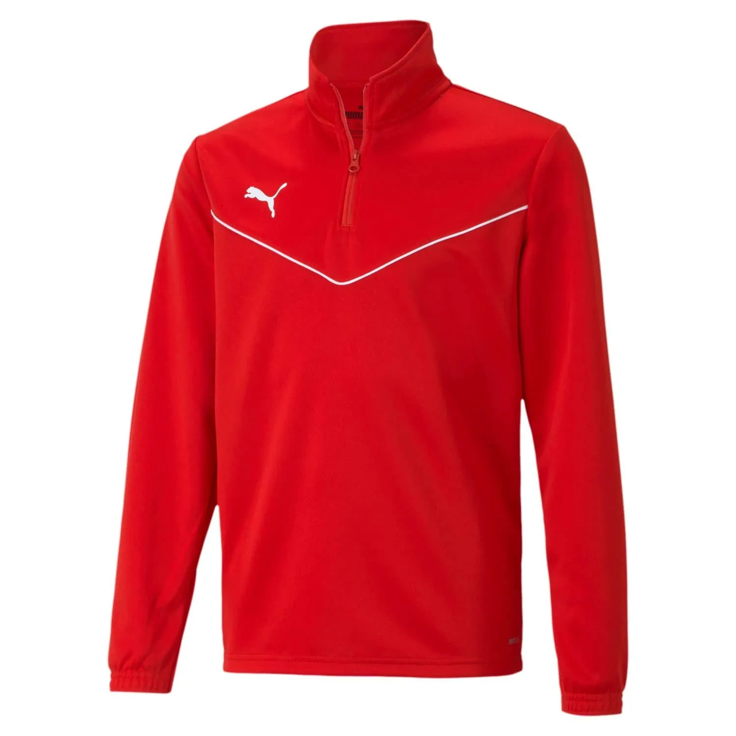 Puma Teamrise 1/4 Zip Top Jr felpa calcio verde kids