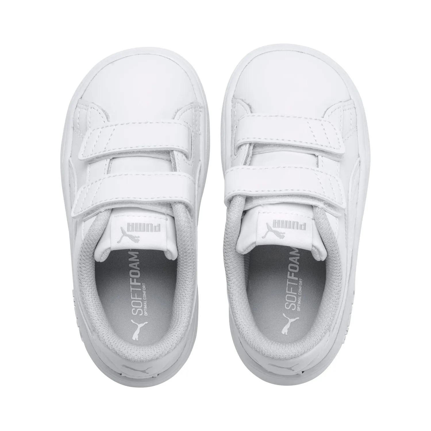 Puma Smash 3.0 Leather V sneakers bimbo bianche pelle