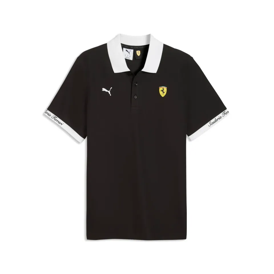 Puma Polo piqué Ferrari uomo nera L