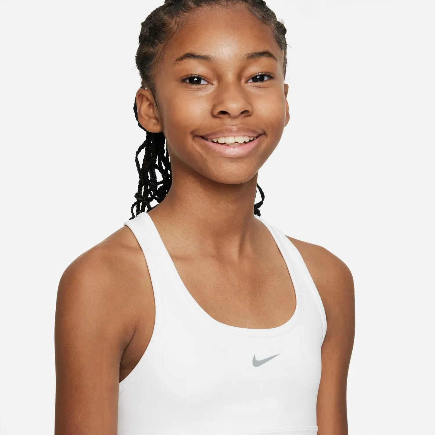 Nike Swoosh Bra Sportivo Bambina Bianco Traspirante