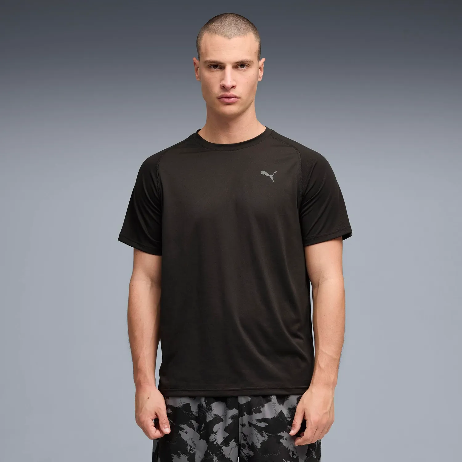 Puma Pwrtrain Fabric Mix Tee maglietta uomo nero
