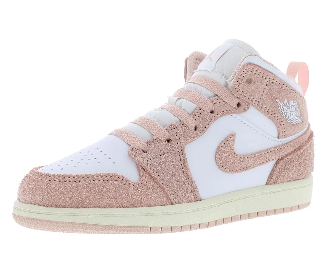 Nike Air Jordan 1 Mid scarpe bambino alte bianche