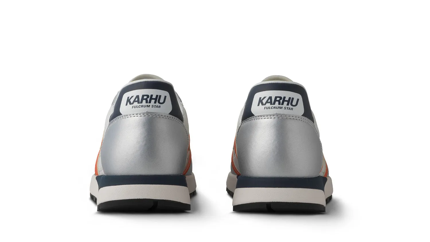 Karhu Fulcrum Star sneakers Silver Spicy Orange vegane