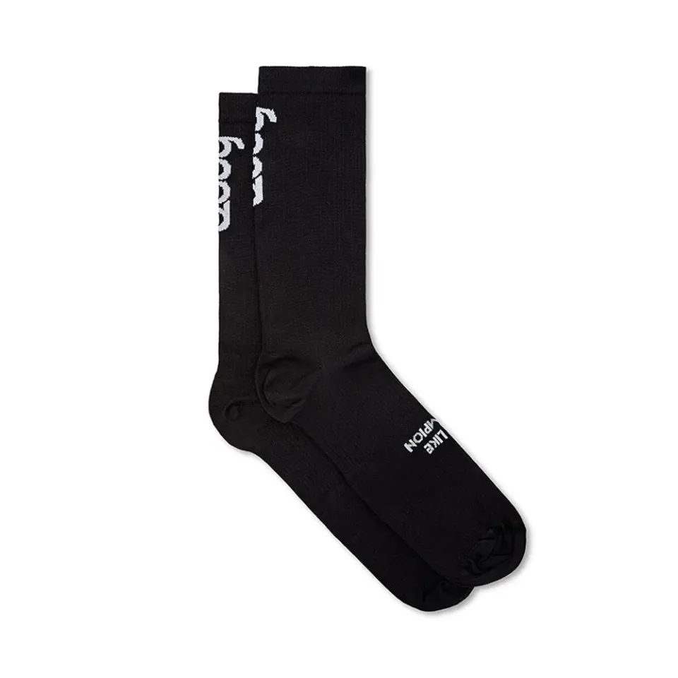 Udog Logo calzini bici neri 15 cm Q-Skin