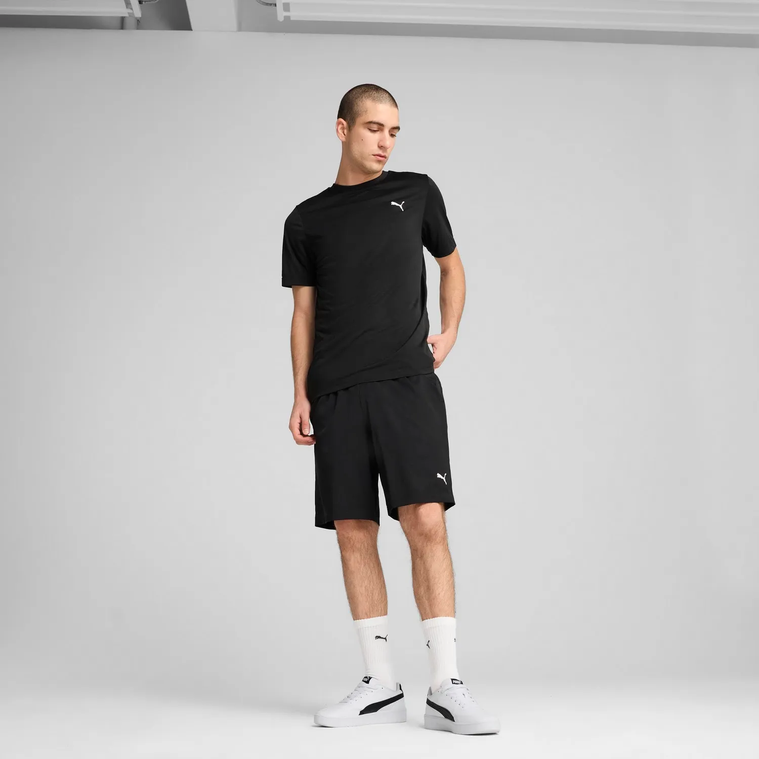 PUMA Ess Small Logo Poly Tee maglietta nero poliestere