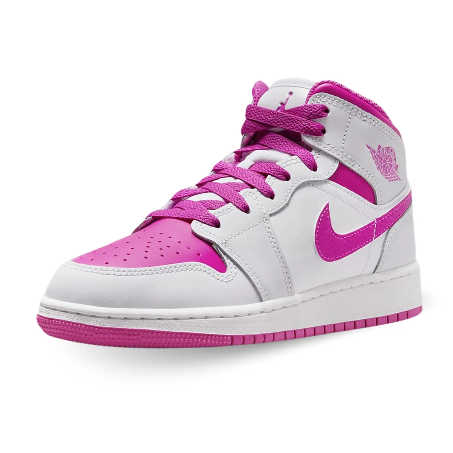 Nike Air Jordan 1 Mid scarpe bambino alte bianche