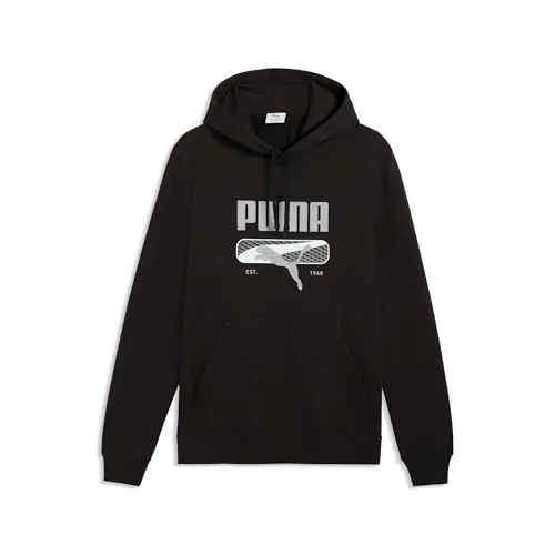 PUMA Sport Logo Play FL felpa cappuccio uomo bianca