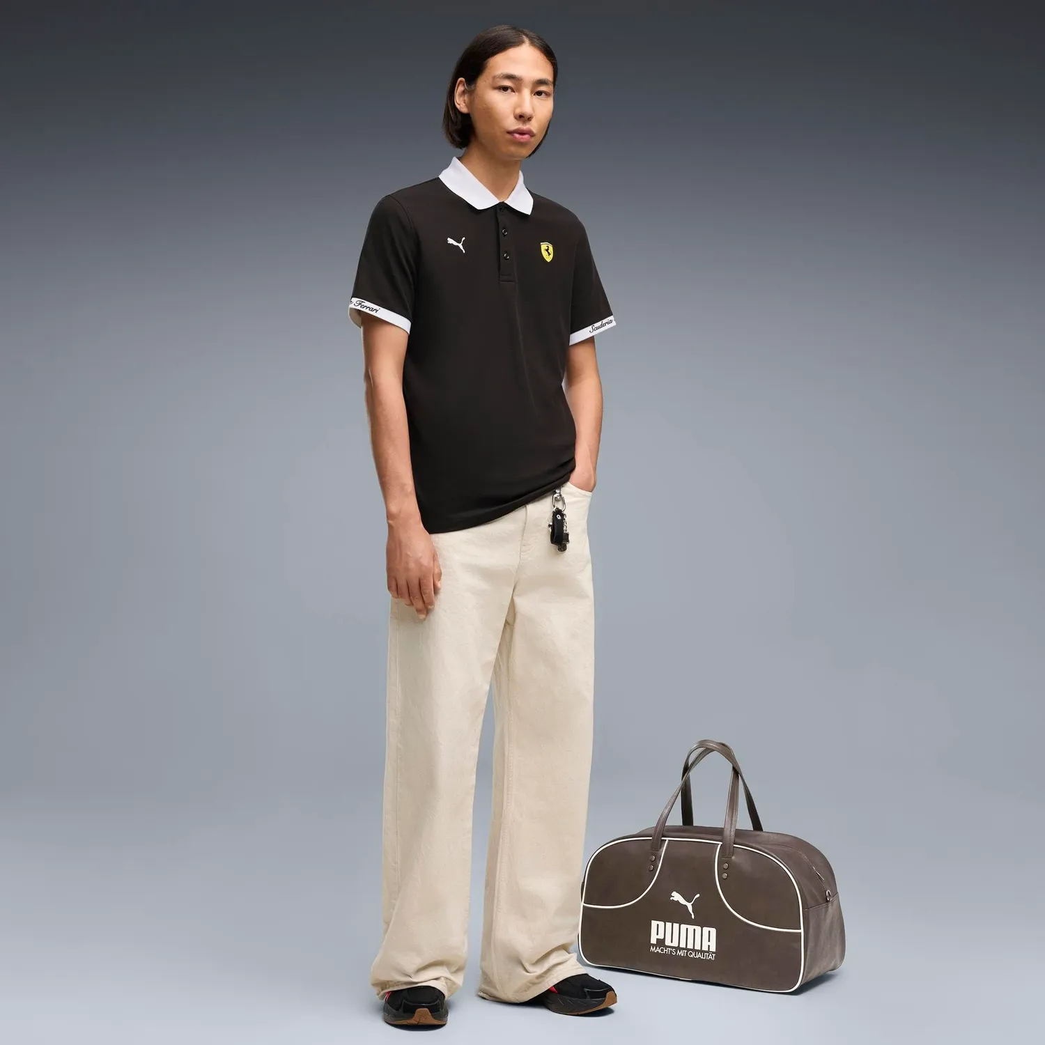 Puma Polo piqué Ferrari uomo nera L