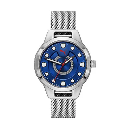 Puma Reset V1 P5005 Orologio Acciaio Argento Quadrante Blu
