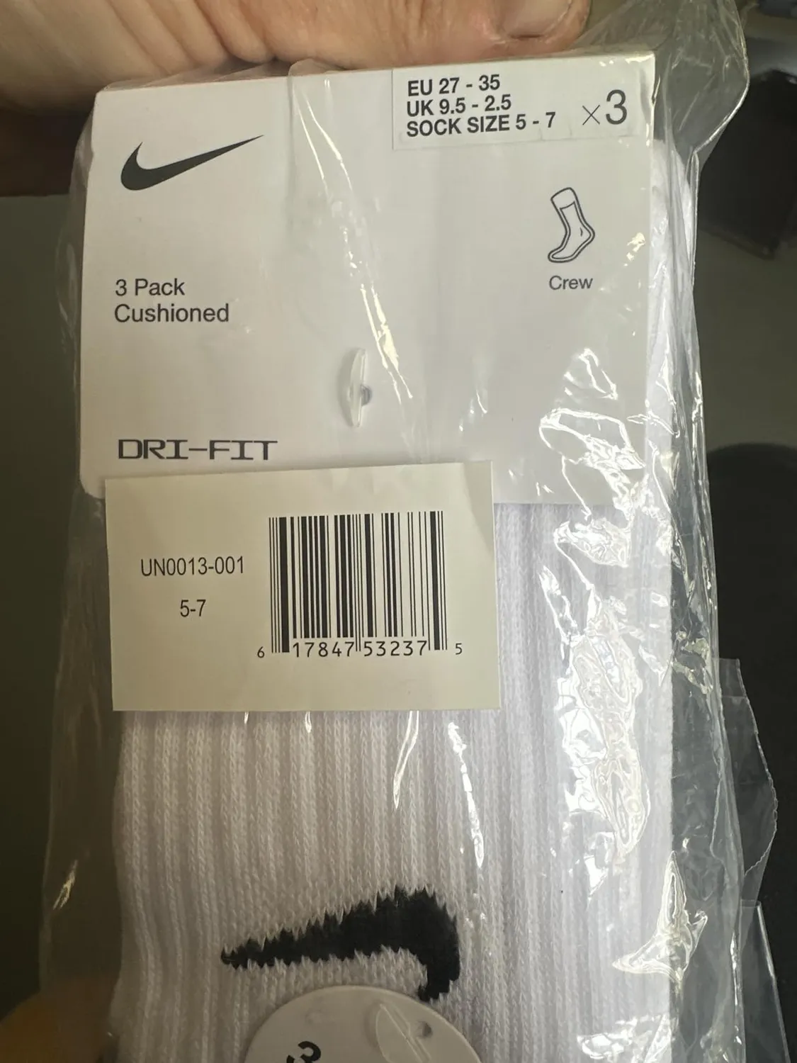 Nike Socks Set 3 Paia Calze Sportive Corte Nere