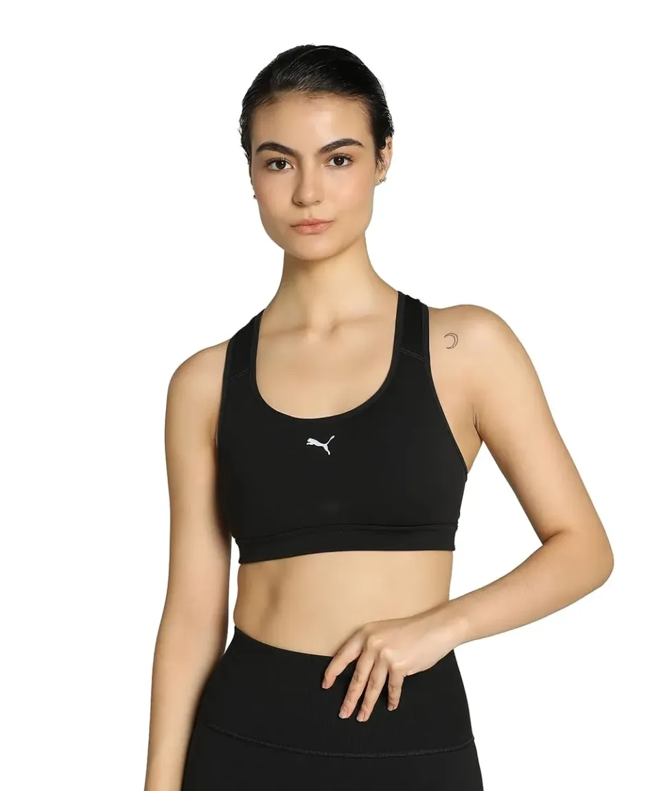 Puma 4Keeps Reggiseno Sportivo Donna Nero sostegno medio