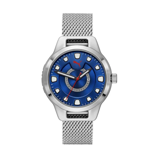 Puma Reset V1 P5005 Orologio Acciaio Argento Quadrante Blu