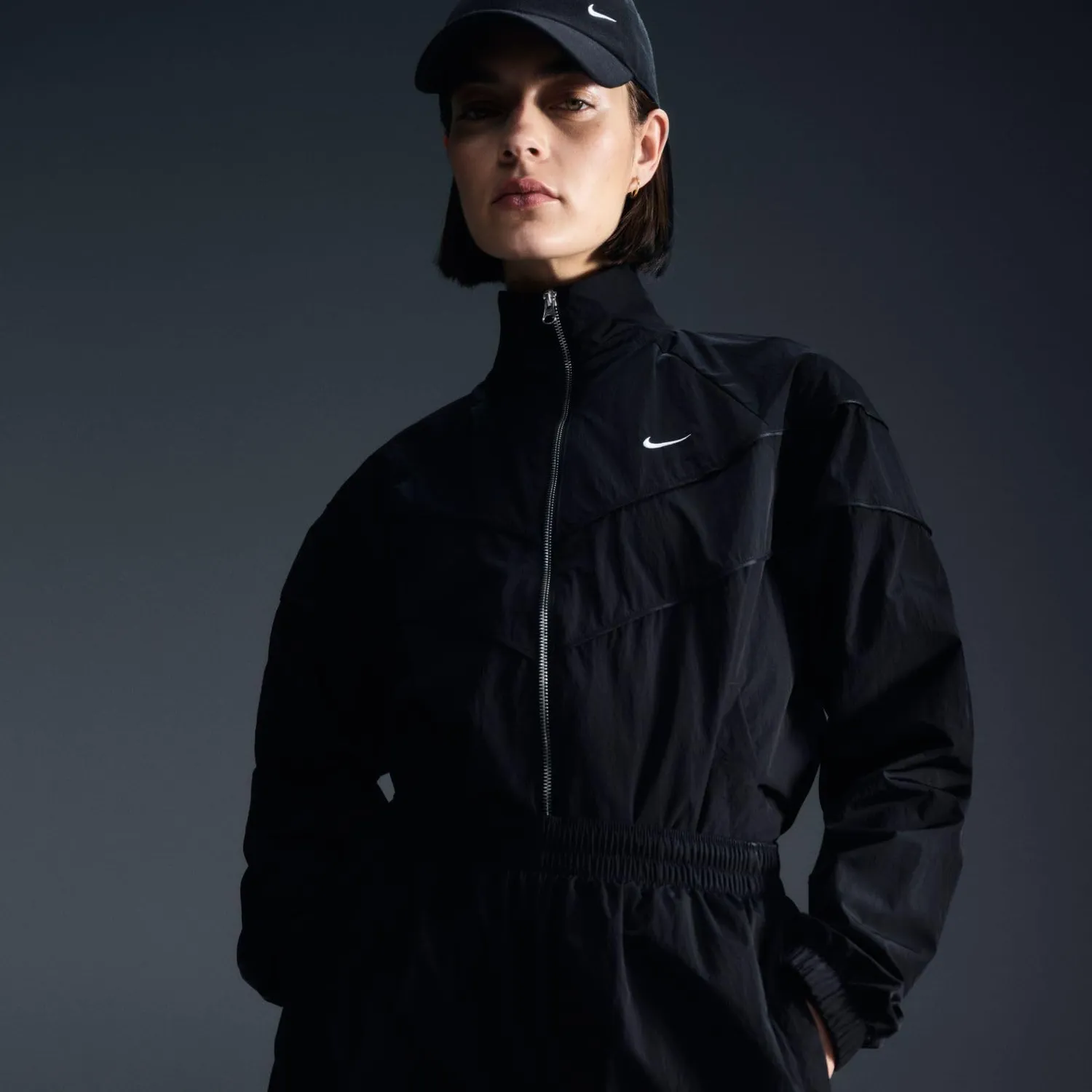 Nike Windrunner giacca donna L vela navy antivento