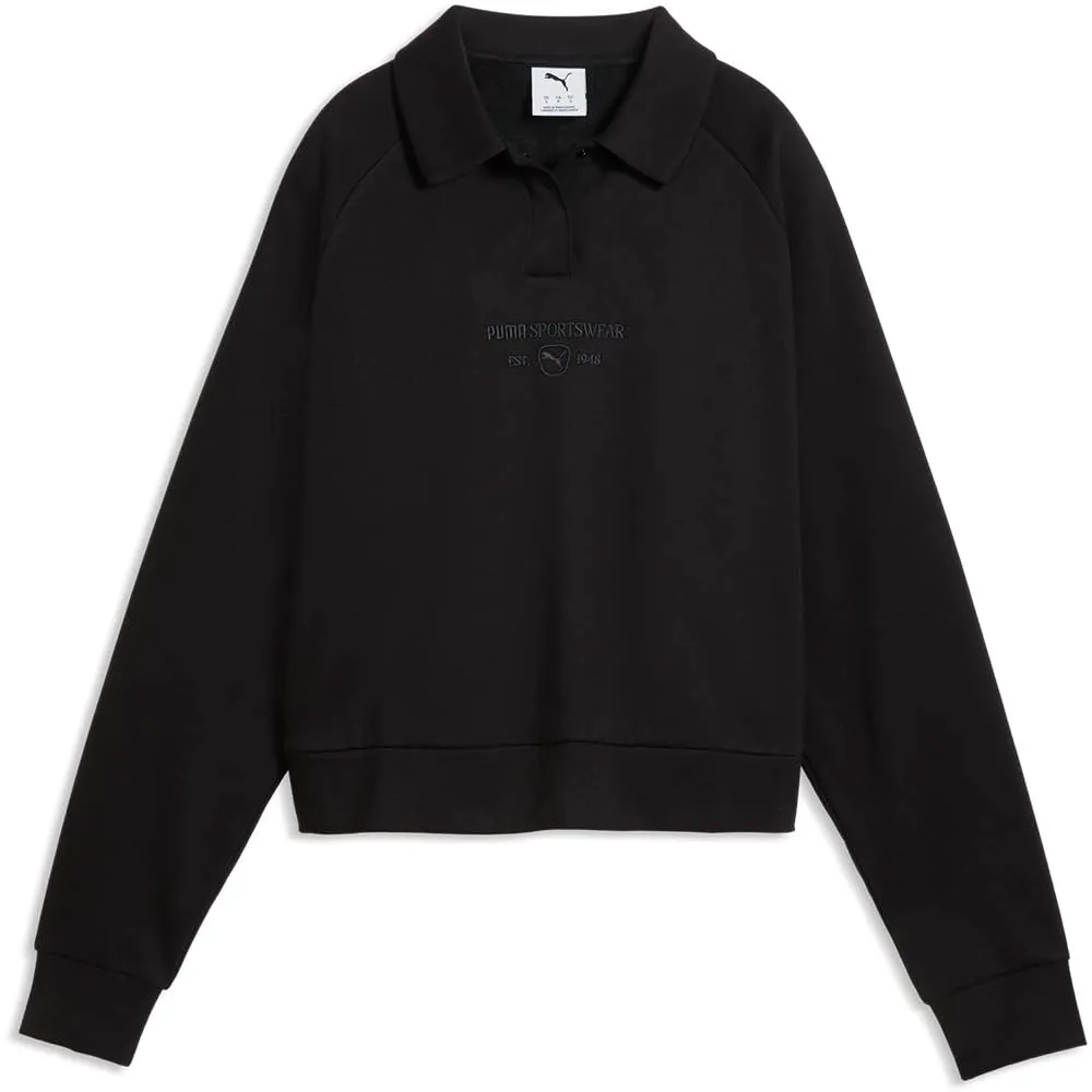 Puma Class Relaxed polo felpa donna White Glow Heather