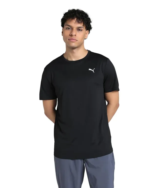 Puma Tad Essential Poly Texture Tee maglietta nera poliestere