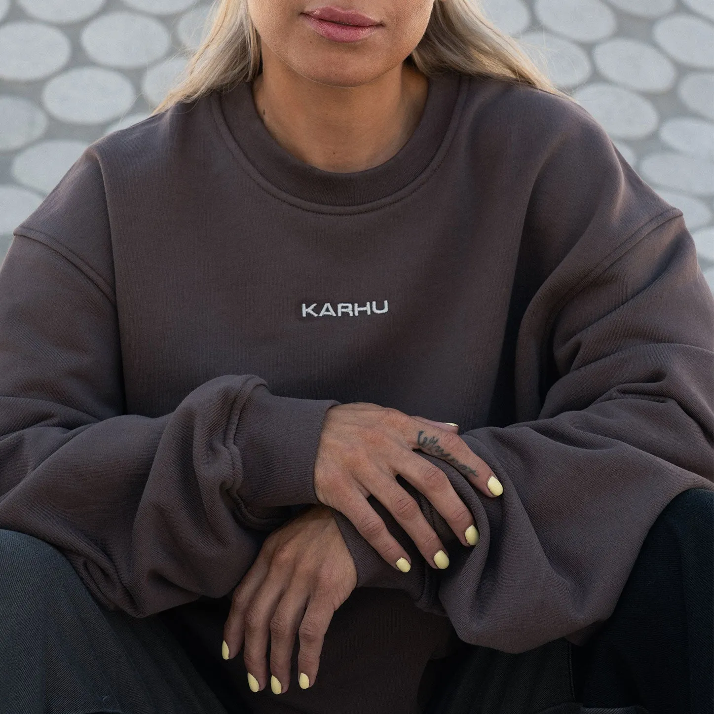 Karhu Mini Logo Sweatshirt felpa Coffee Quartz cotone