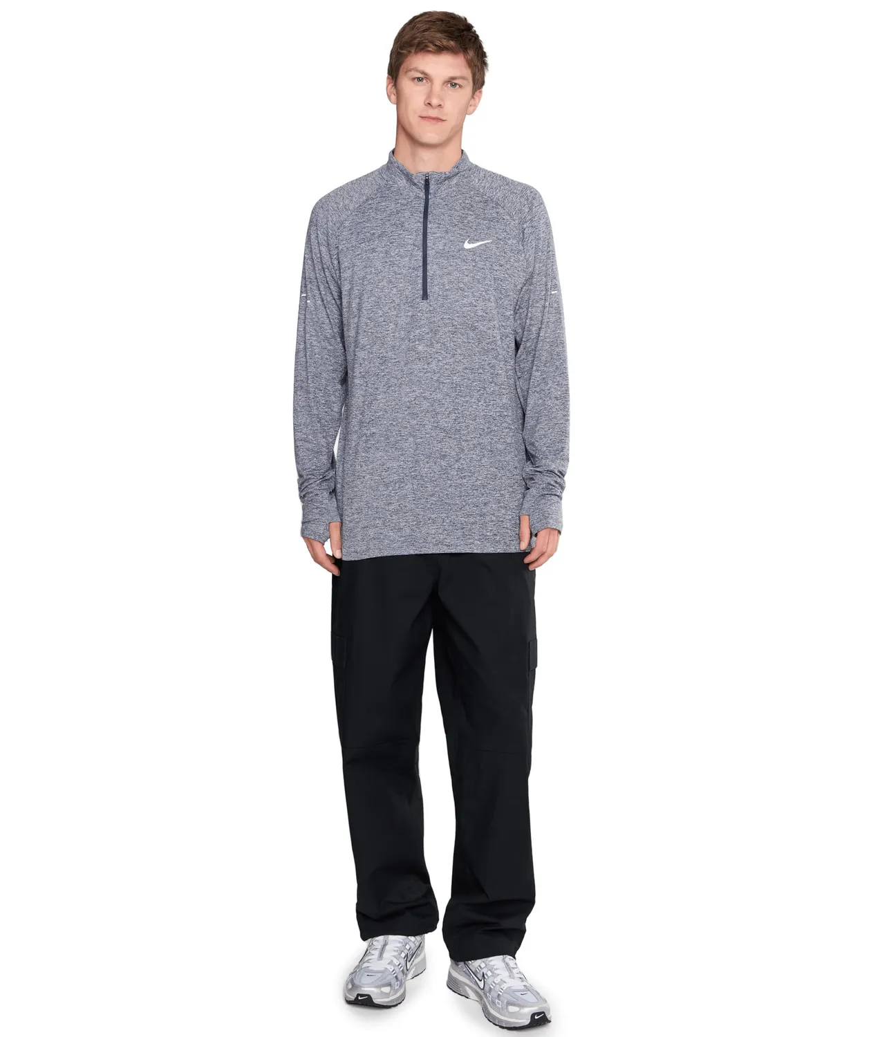 Nike Stride Dri-Fit maglia running uomo nera mezza zip