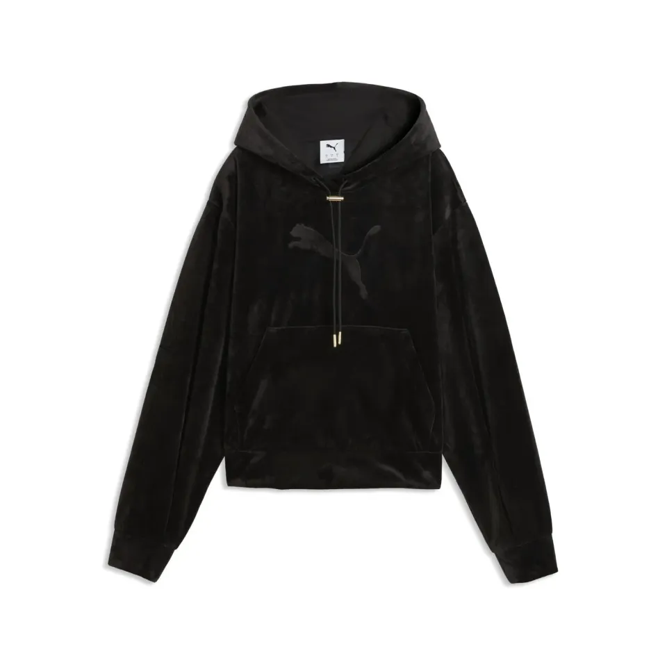 Puma Essentials Elevated felpa cappuccio velluto Dusky Rosewood