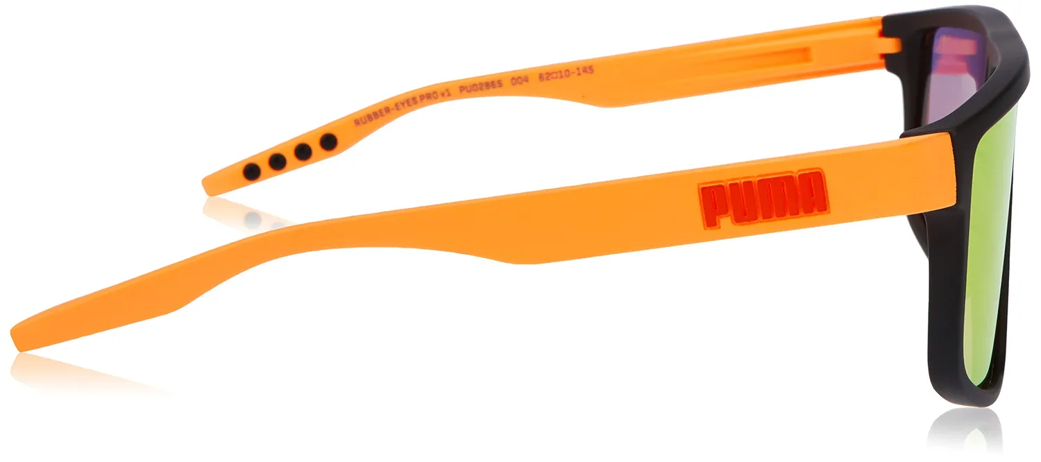 Puma PU 0286 S 004 occhiali da sole nero arancio sportivi