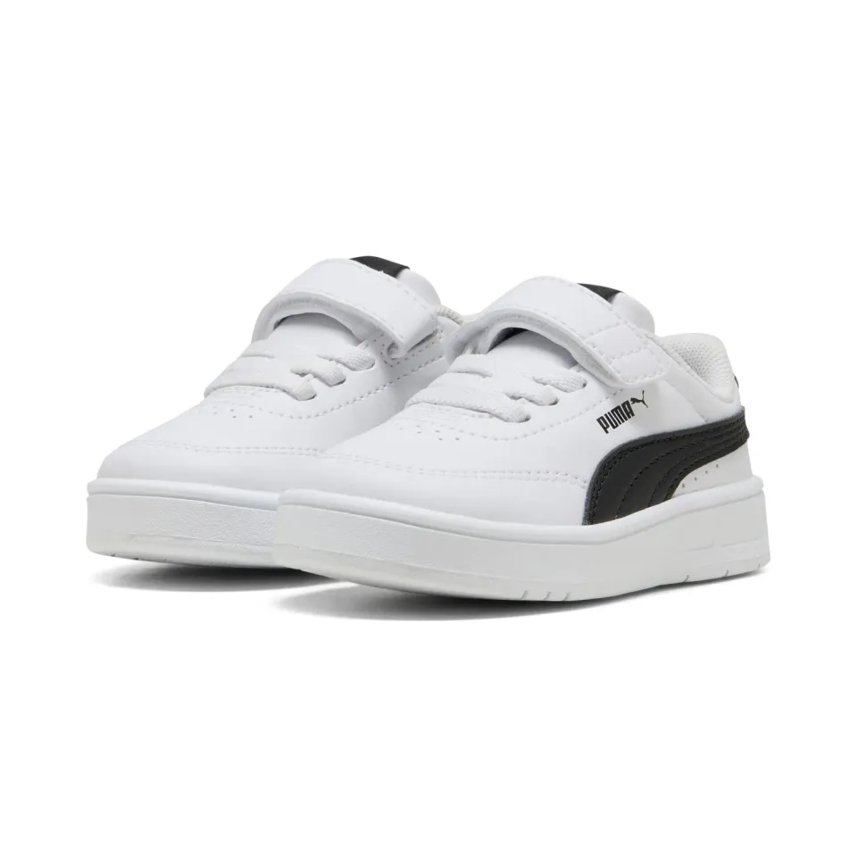 Puma Court Classic sneakers bimbi bianche velcro