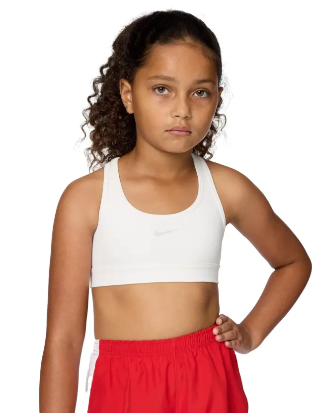 Nike Swoosh Bra Sportivo Bambina Bianco Traspirante