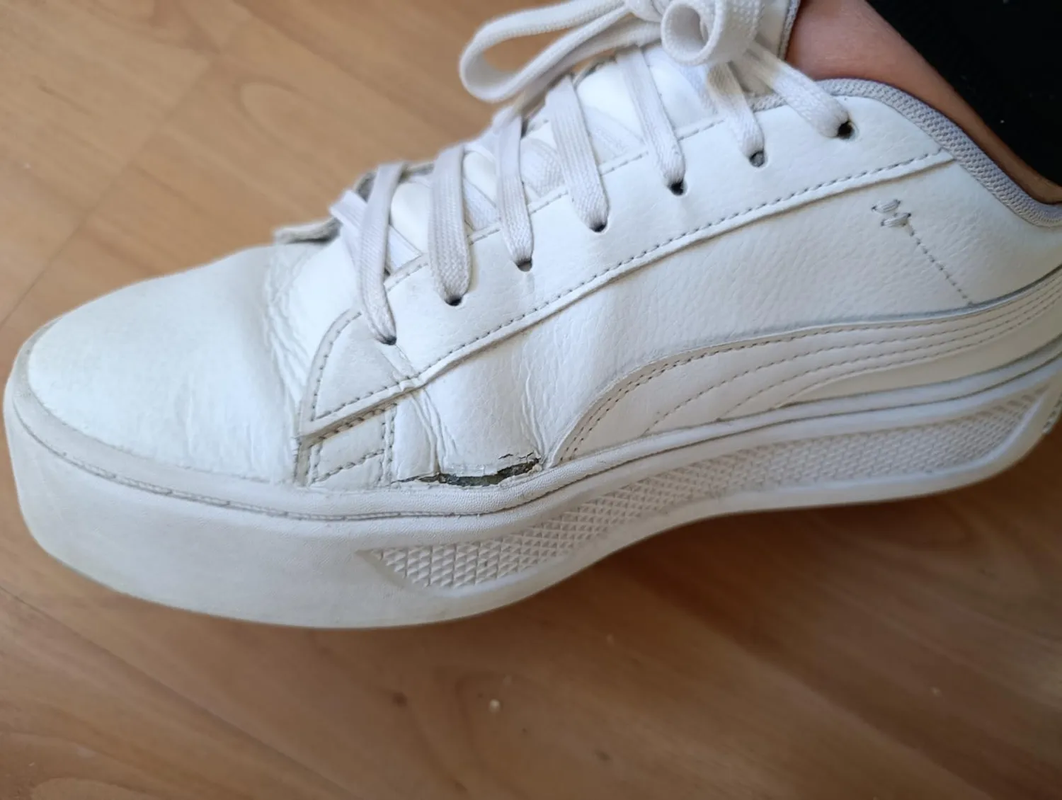Puma Smash Platform V3 sneakers donna bianco argento plateau