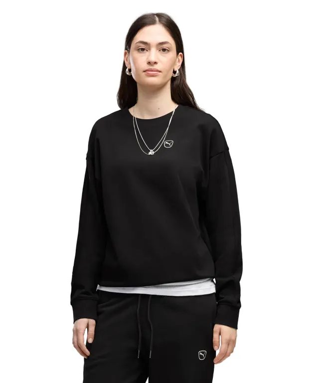 PUMA Ess Elevated Comfort Felpa Crew Donna girocollo