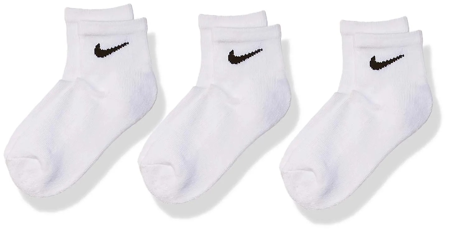 Nike Basic Pack Ankle calzini bambino bianco 3 paia EU 27-35