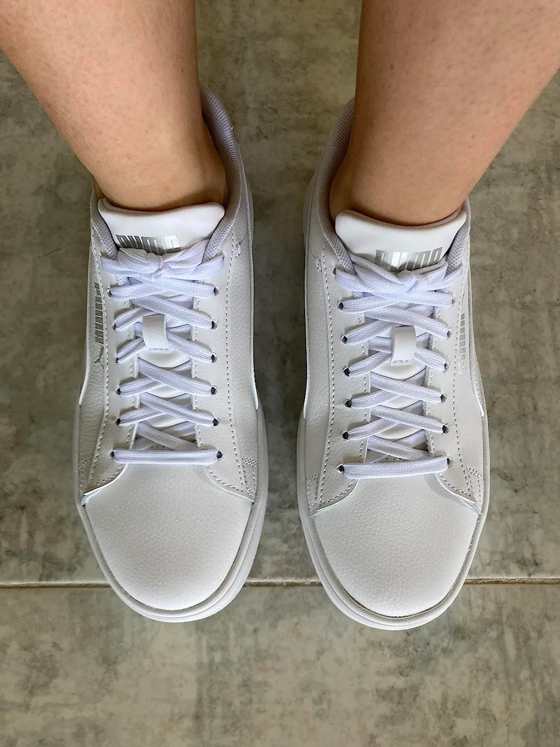 Puma Smash Platform V3 sneakers donna bianco argento plateau
