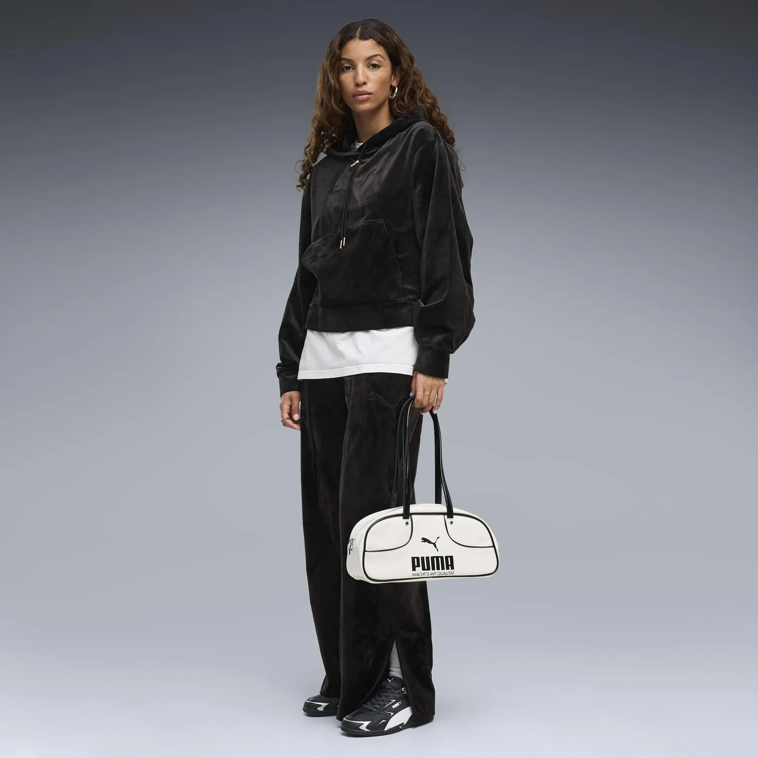 Puma Essentials Elevated felpa cappuccio velluto Dusky Rosewood