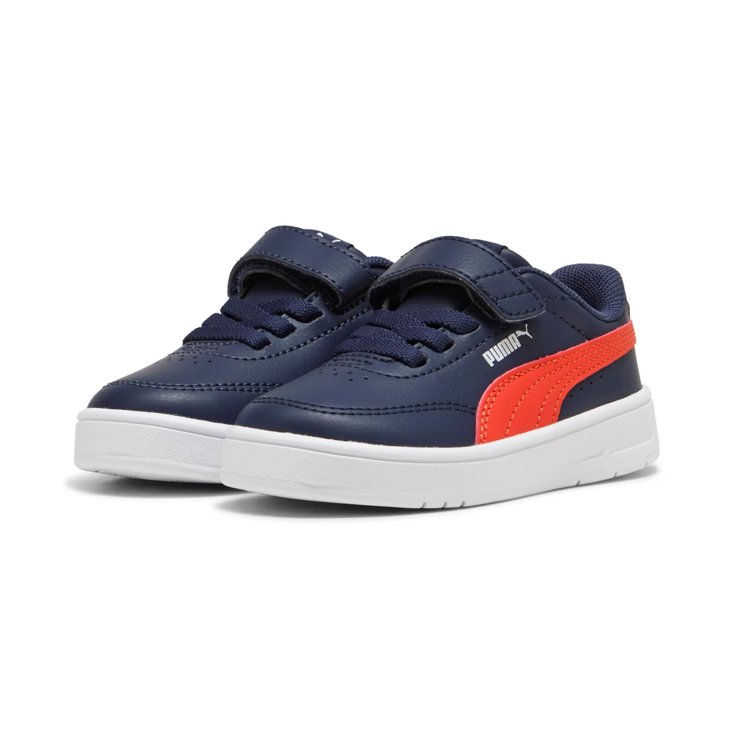 Puma Court Classic sneakers bimbi bianche velcro