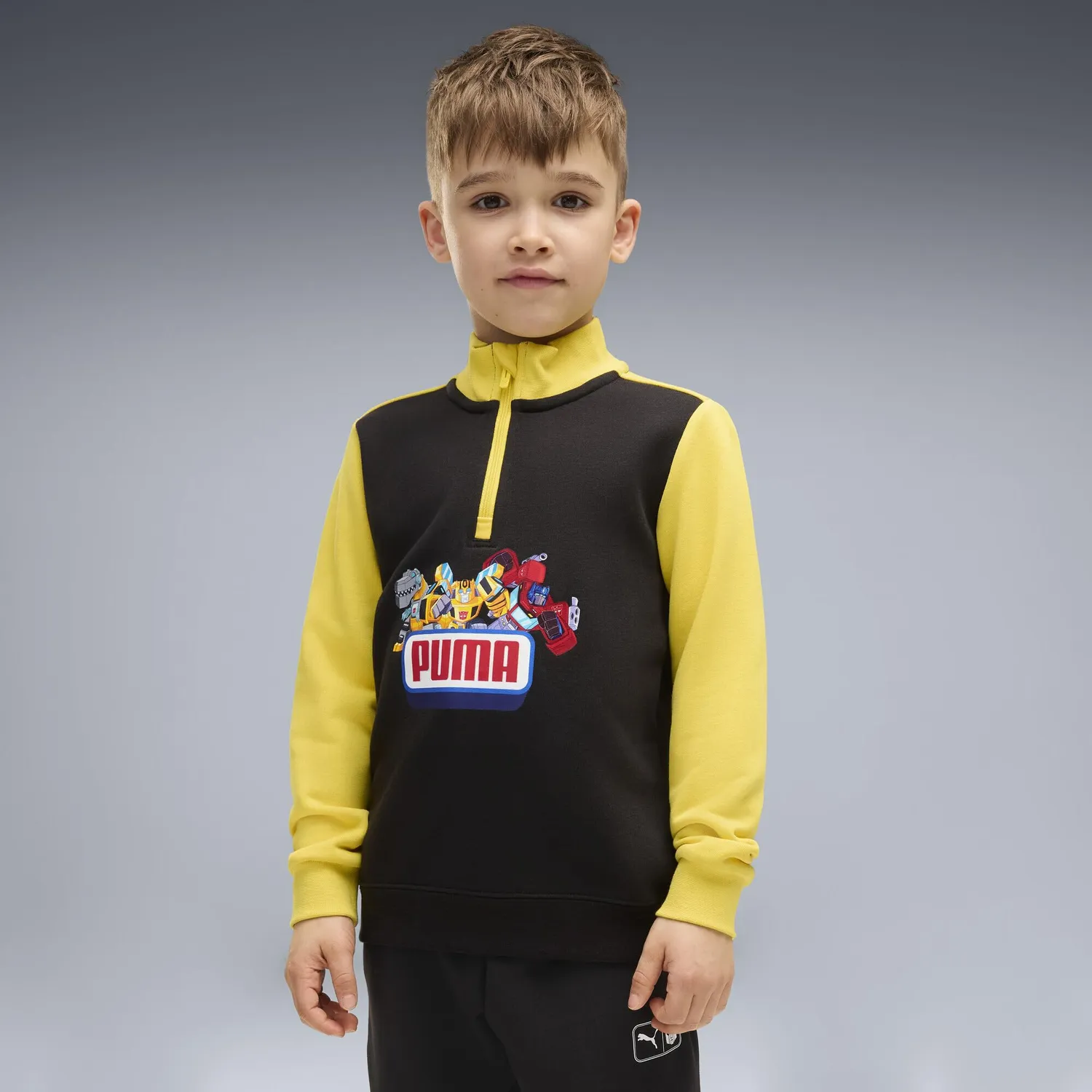 Puma x Transformers Felpa Bambino Mezza Zip Nero