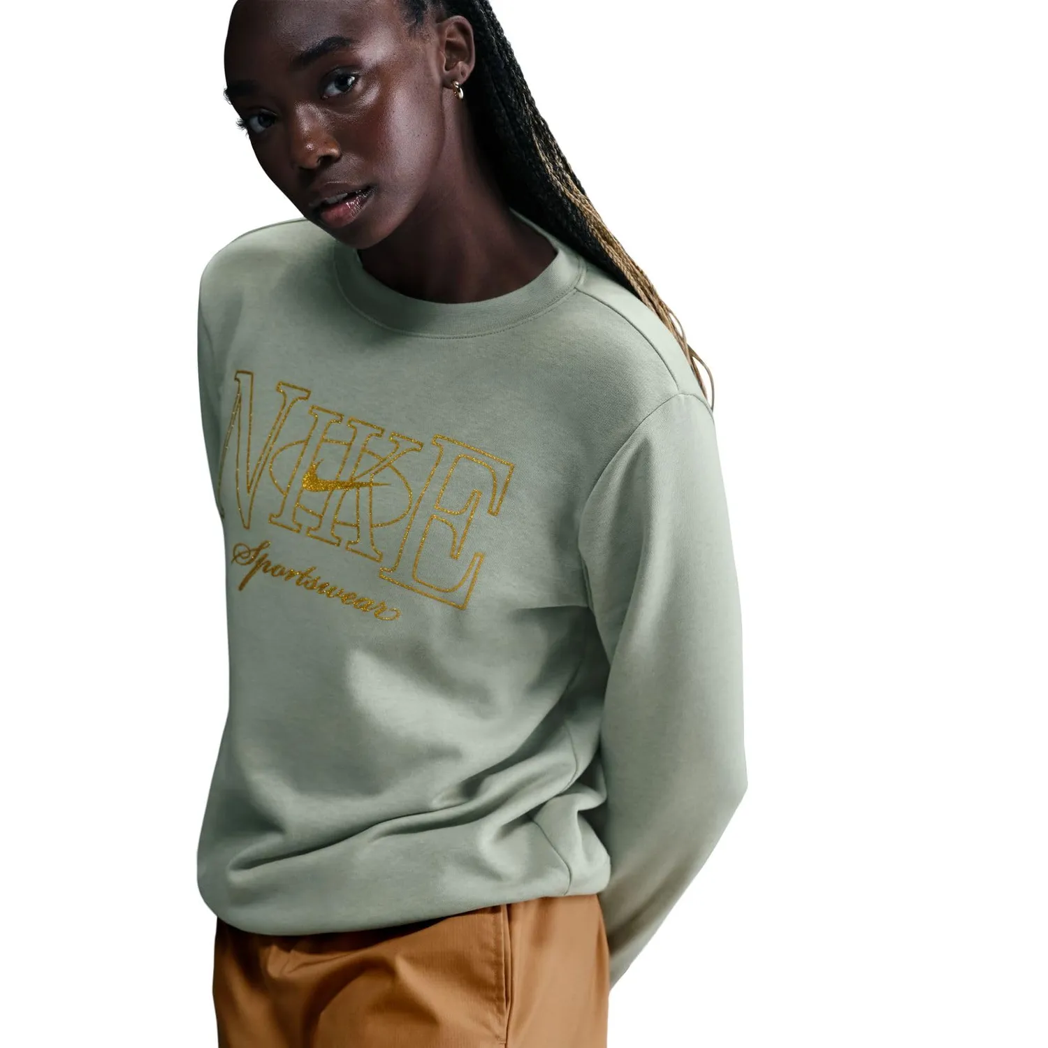 Nike Club Fleece felpa donna girocollo M nera