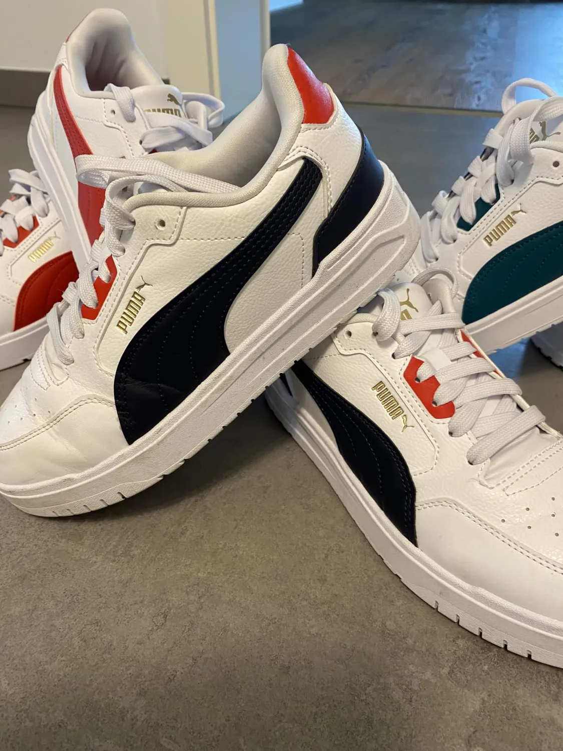 Puma Shuffle Downtown sneakers ragazzi bianche oro