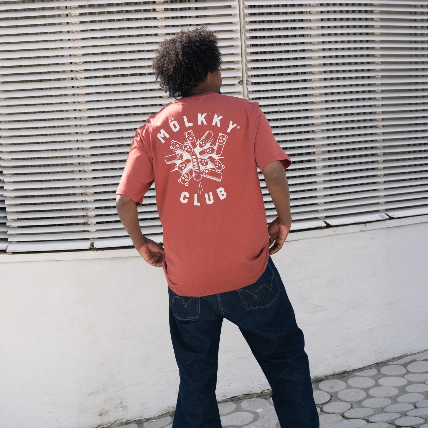 Karhu Mölkky Club t-shirt burnt brick cotone
