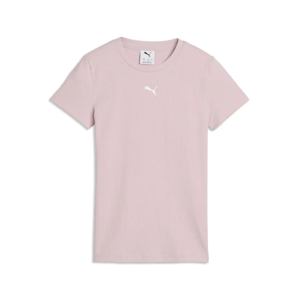 Puma Ess Elevated Rib Slim Tee G maglietta Misty Pink